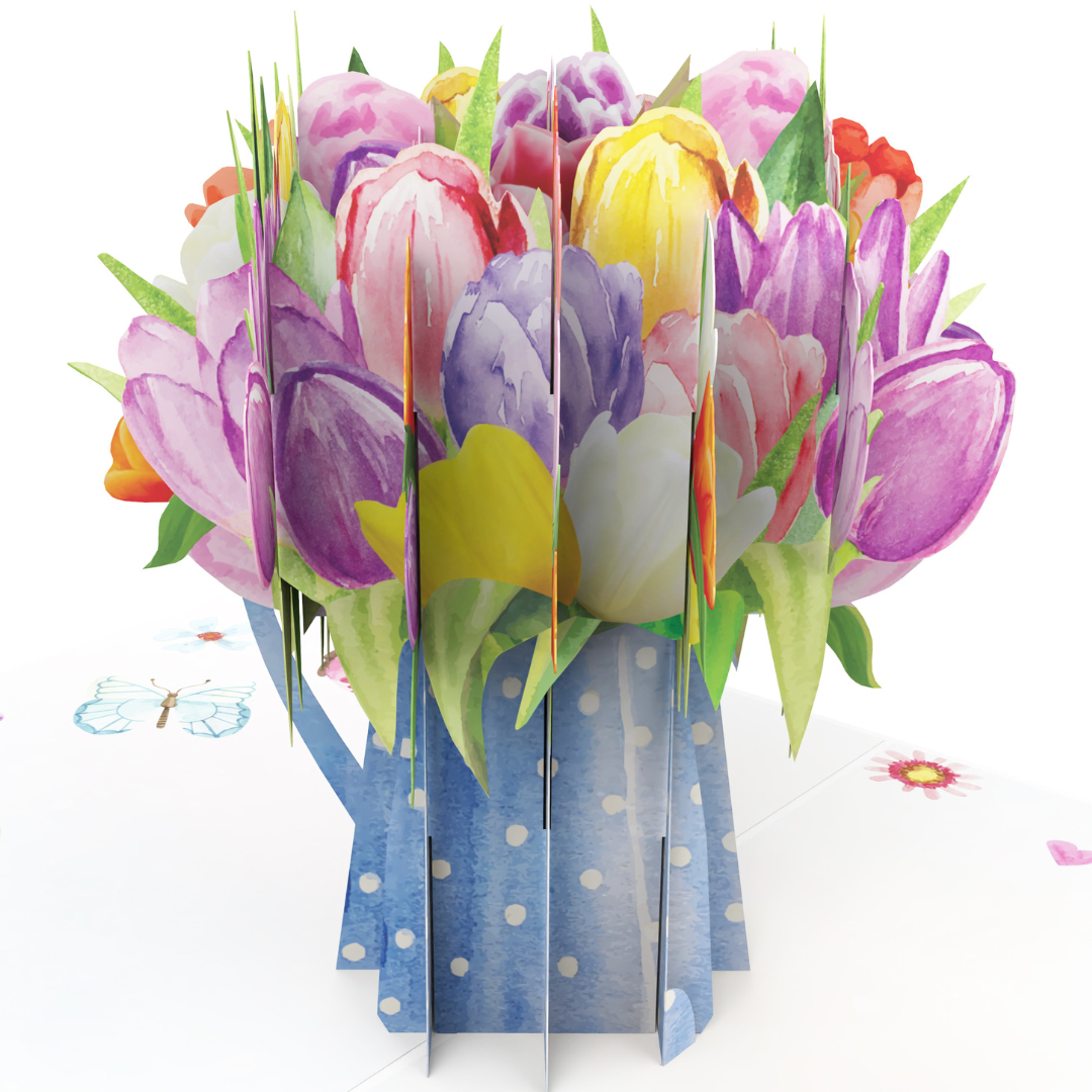 Spring Bloom Tulip Bouquet pop up card