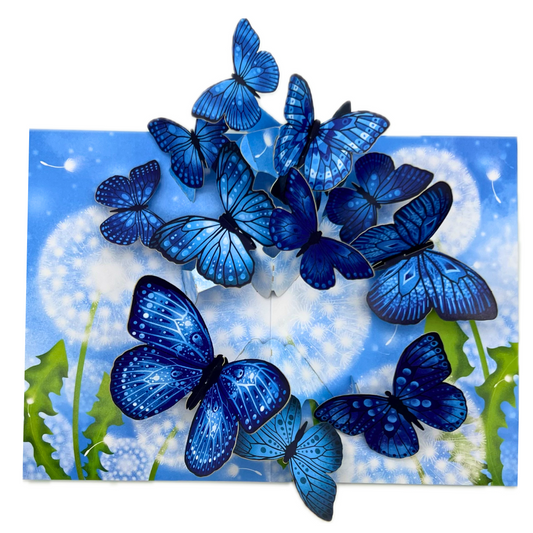 Butterflies and Dandelion pop up card, Mother's Day card, 3D butterflies pop up card, Thinking of you, Get well soon card