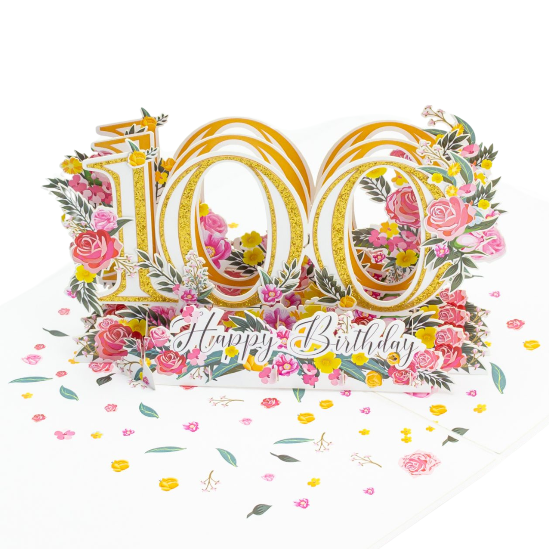100th Birthday 3D Pop up greeting card
