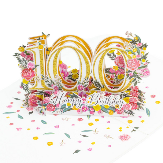 100th Birthday 3D Pop up greeting card