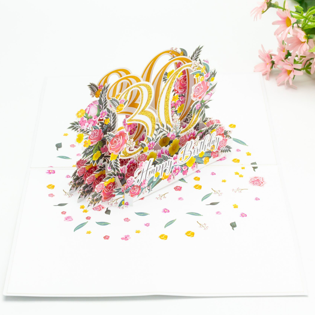 30th Birthday 3D Pop Up Greeting Card