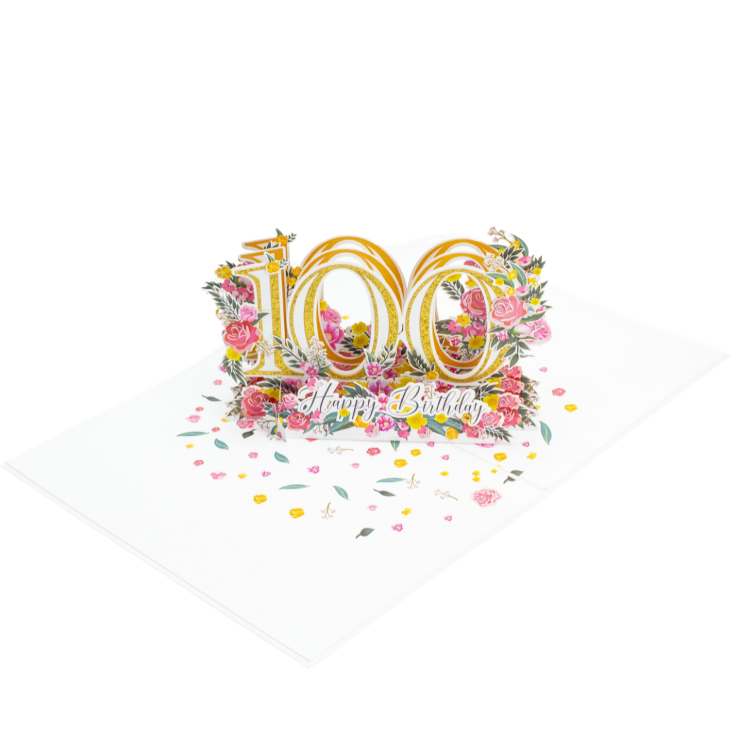100th Birthday 3D Pop up greeting card