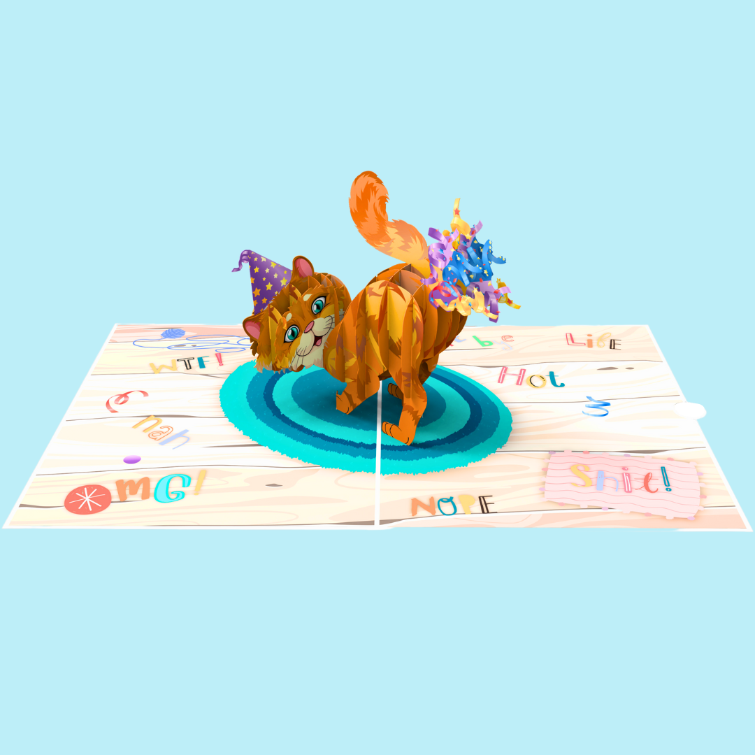 Purr-fect Birthday Cat Pop-up Card