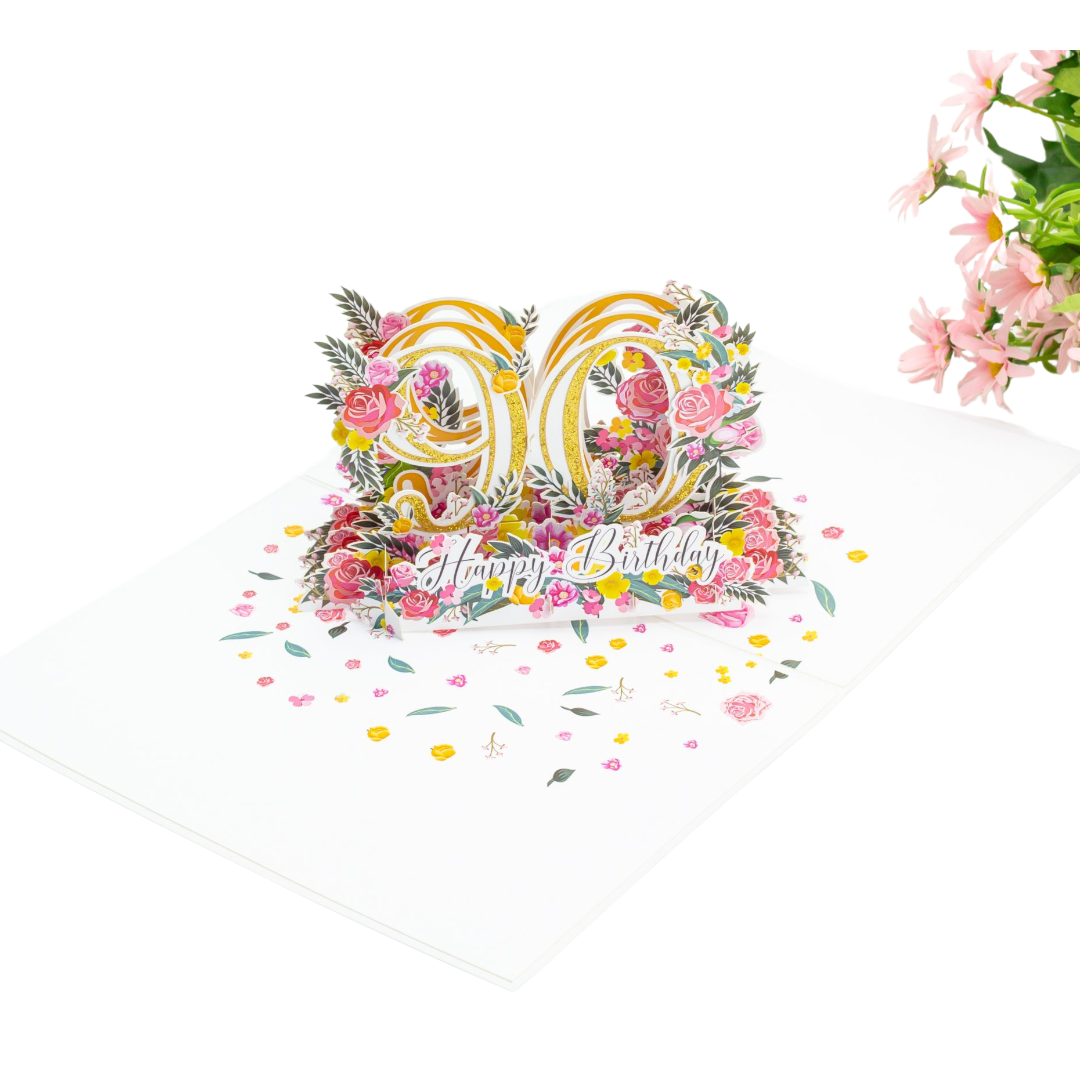 90th Birthday 3D Pop Up Greeting Card
