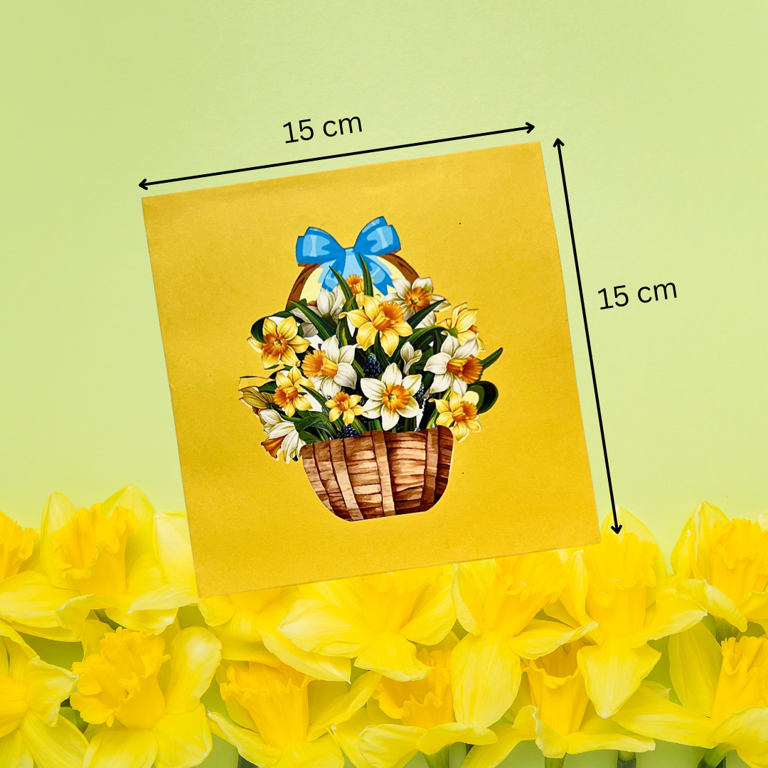 Daffodil Basket 3D Pop-Up Card – A Blooming Delight