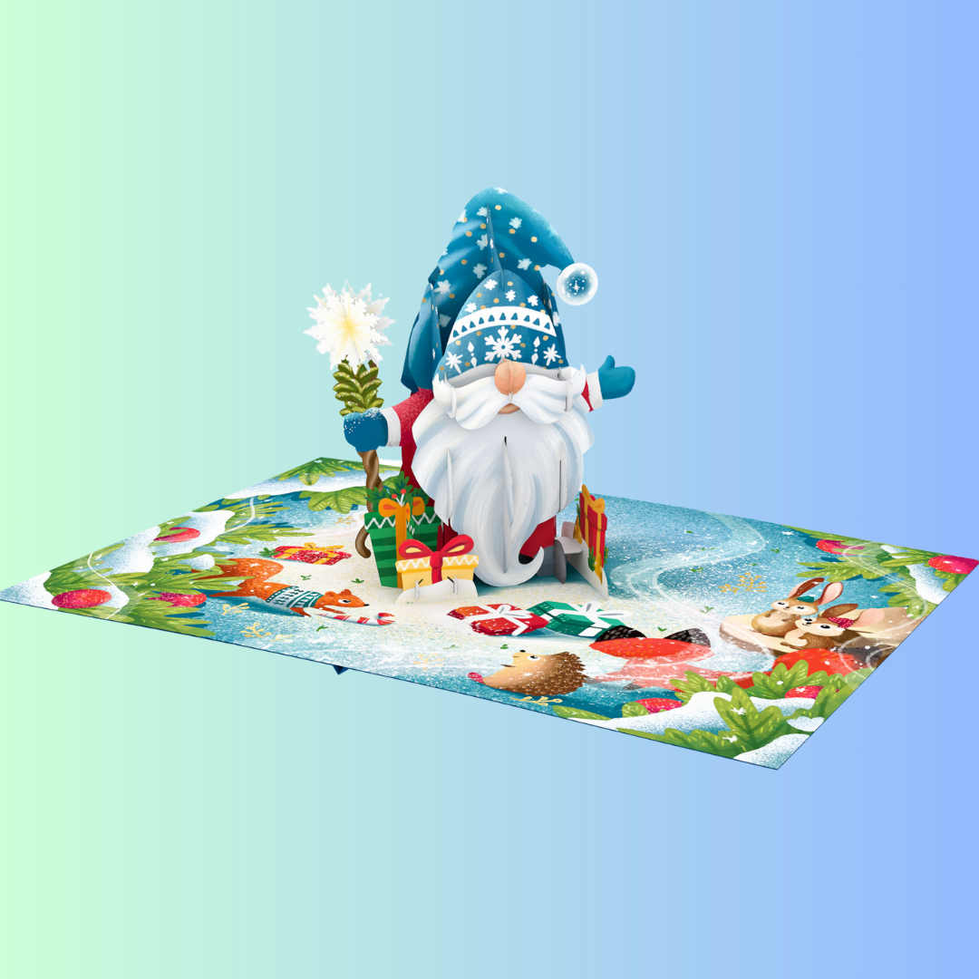 Christmas Gnome, Gonk 3D Pop-Up greeting Card