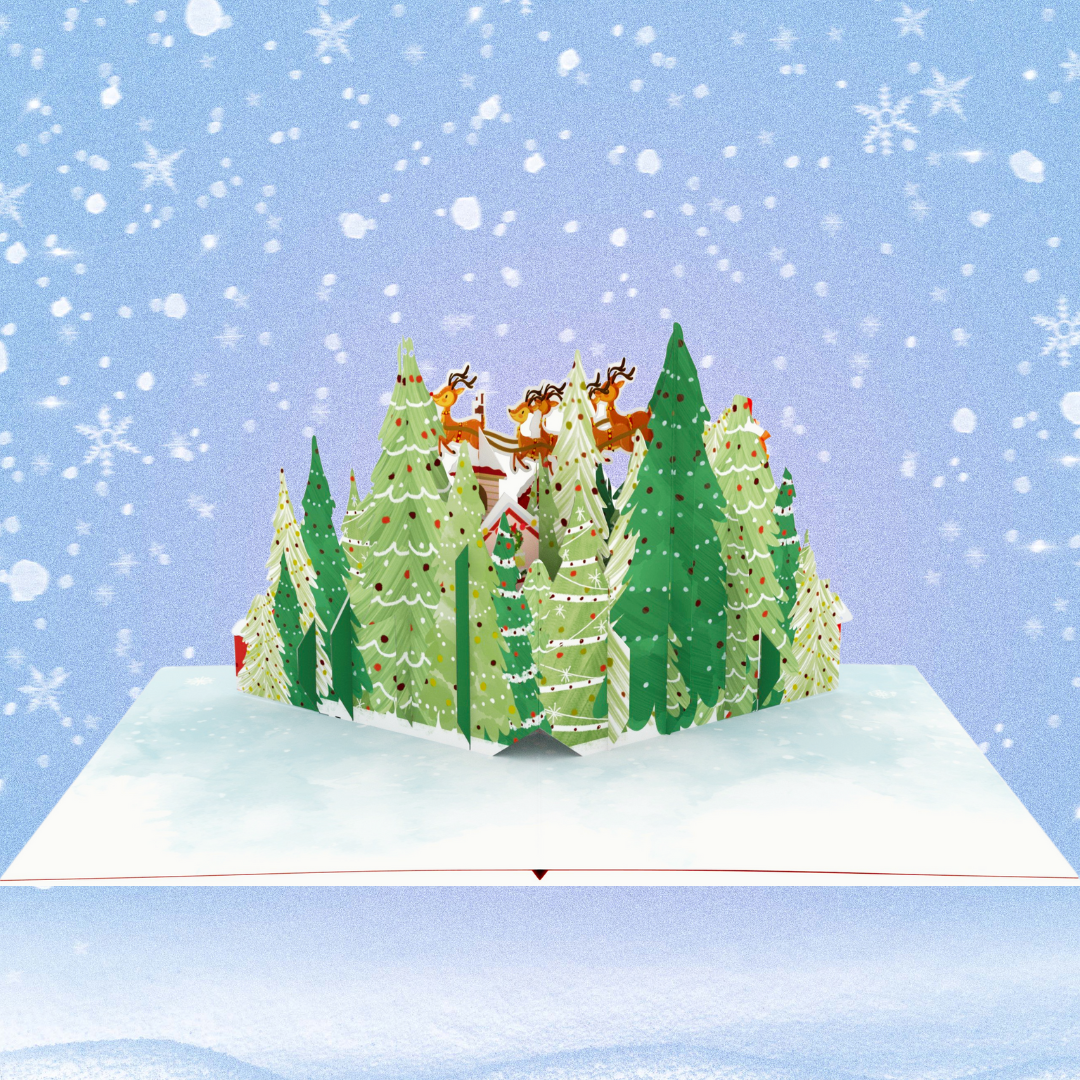 Christmas town 3D pop up greeting card