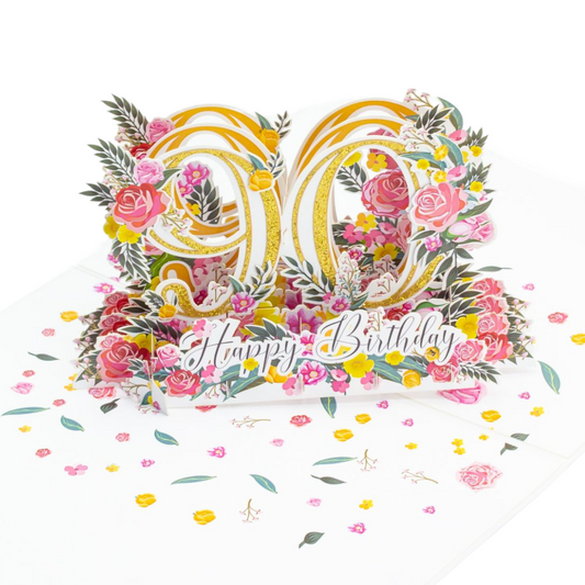 90th Birthday 3D Pop Up Greeting Card