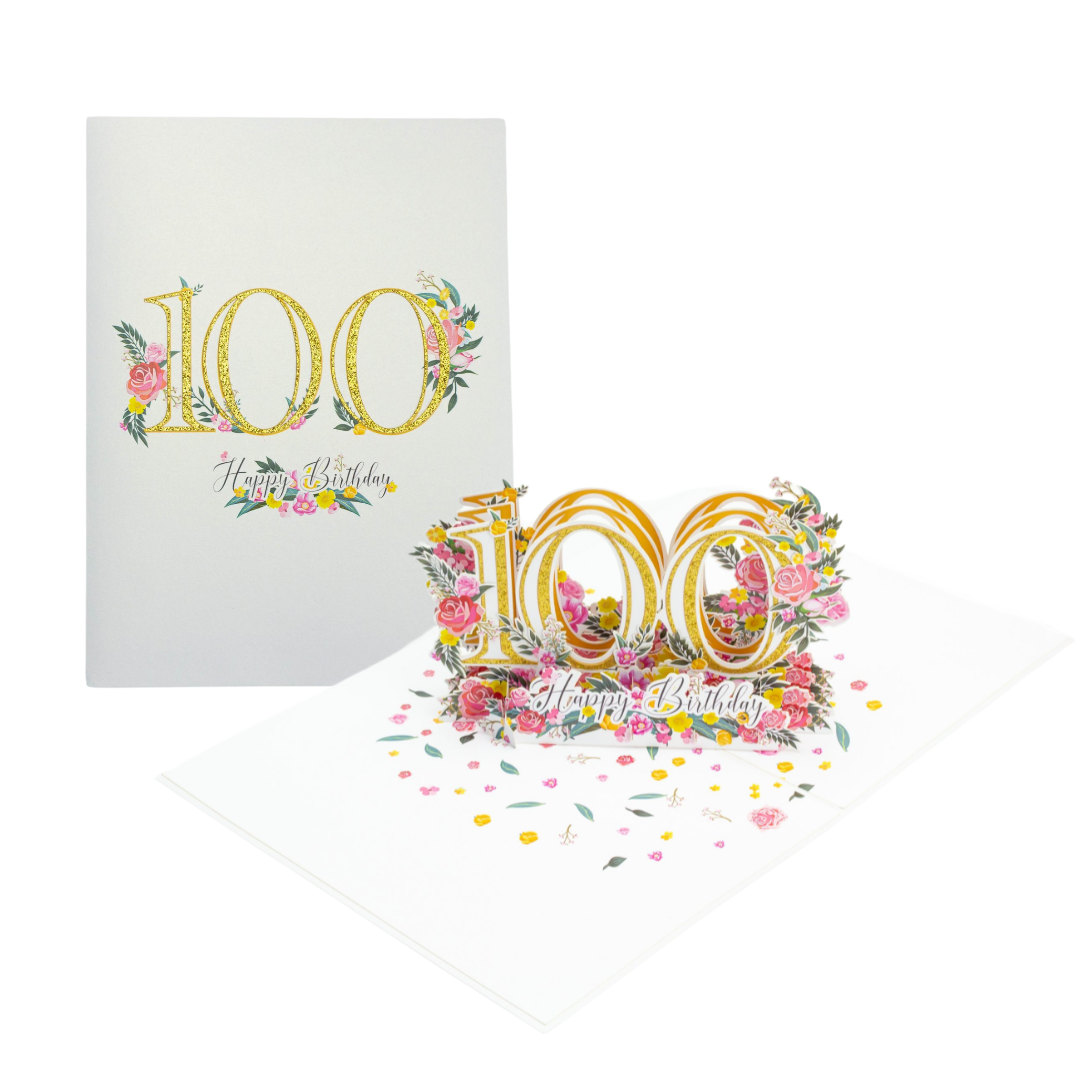 100th Birthday 3D Pop up greeting card