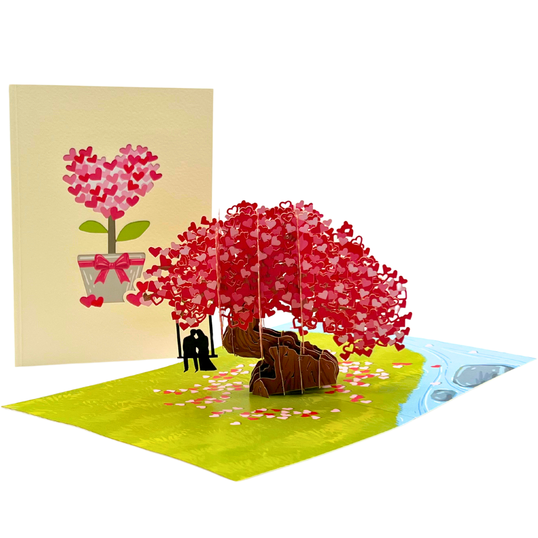 Romantic Heart Tree Pop-Up Card Valentines Day Anniversary Wedding Engagement greeting card