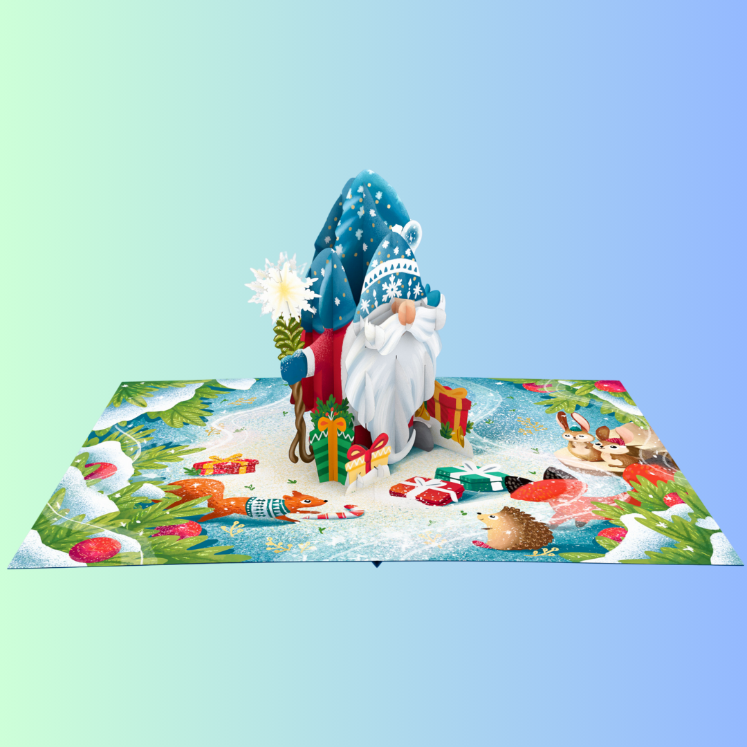 Christmas Gnome, Gonk 3D Pop-Up greeting Card