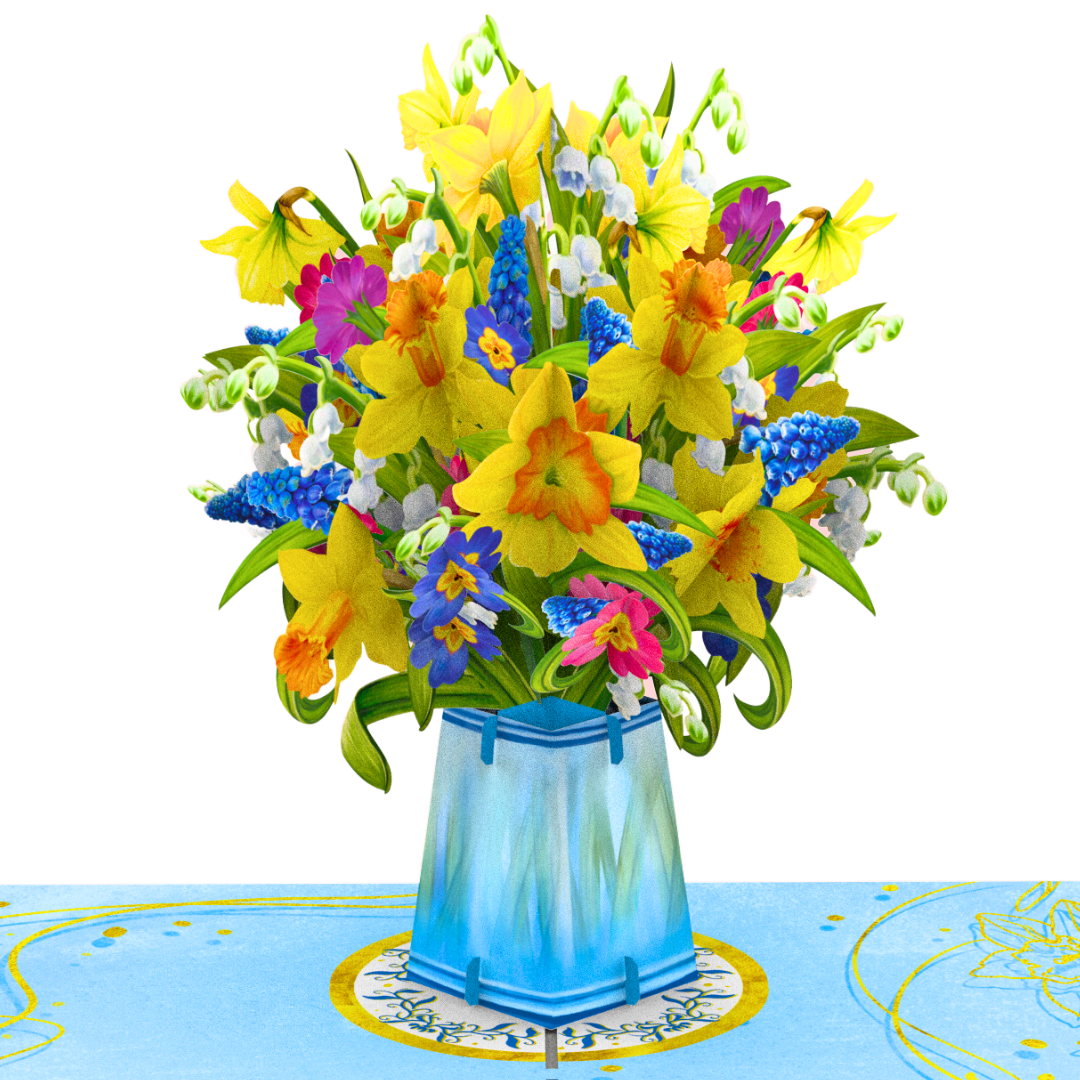 Daffodil pop up card, Birthday card, Mother’s Day card, 3D yellow daffodil Easter card, Father's Day pop up card,  Thank you pop up card, card for any occasion