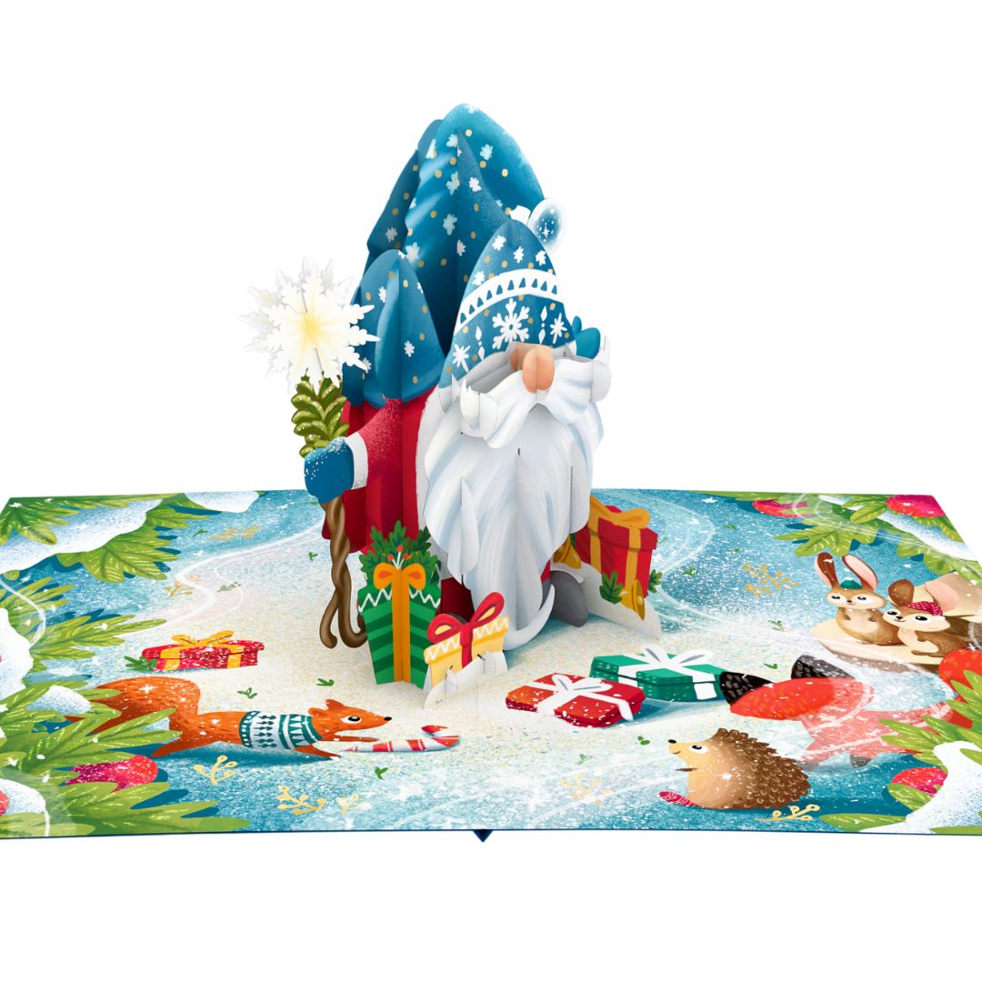 Christmas Gnome, Gonk 3D Pop-Up greeting Card