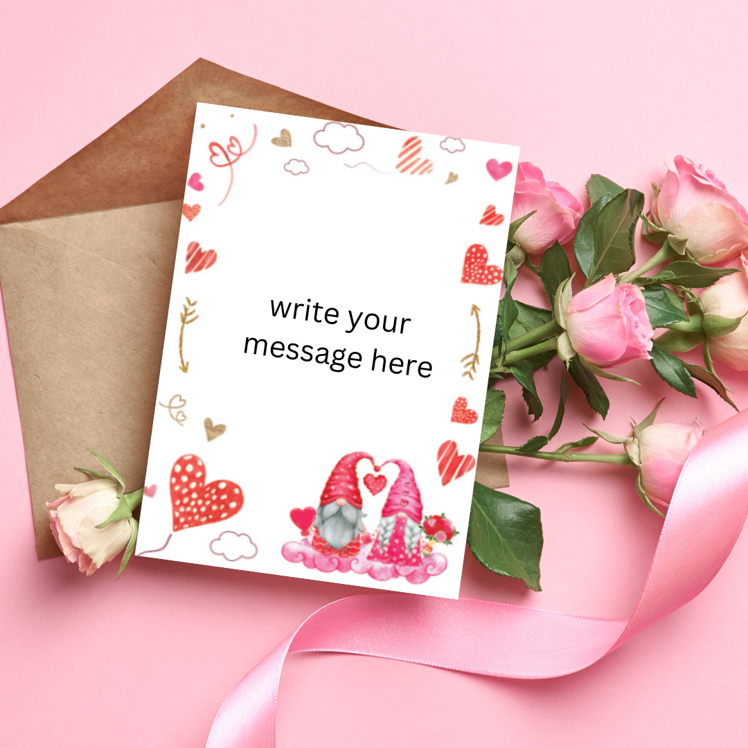 Enchanted Love Gnomes Pop Up 3D Valentines Day Anniversary Engagement Wedding Greeting Card