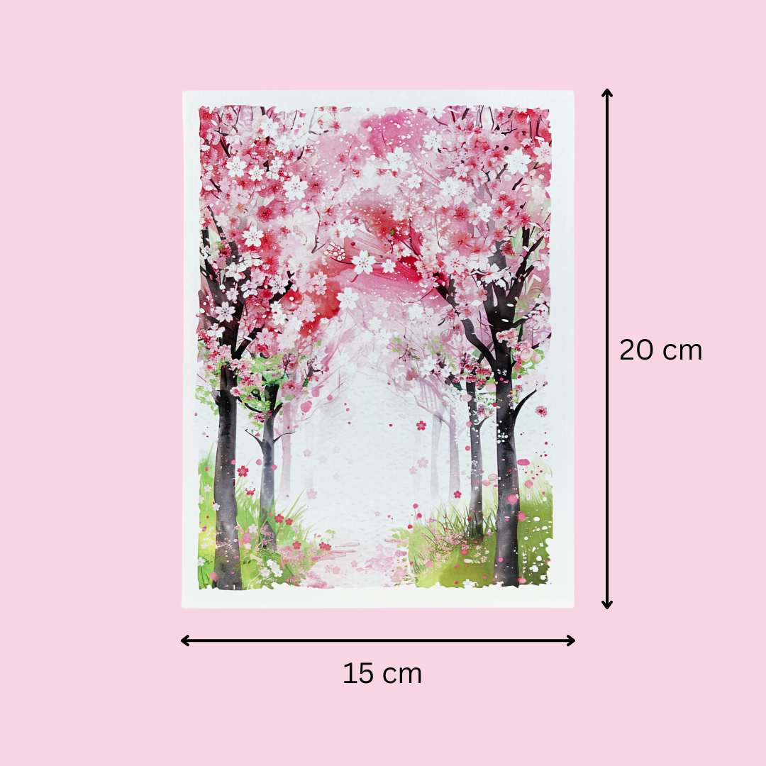 Cherry blossom trees pop up card, Mothers Day pop up card, Spring birthday card, 3D card for any occasion