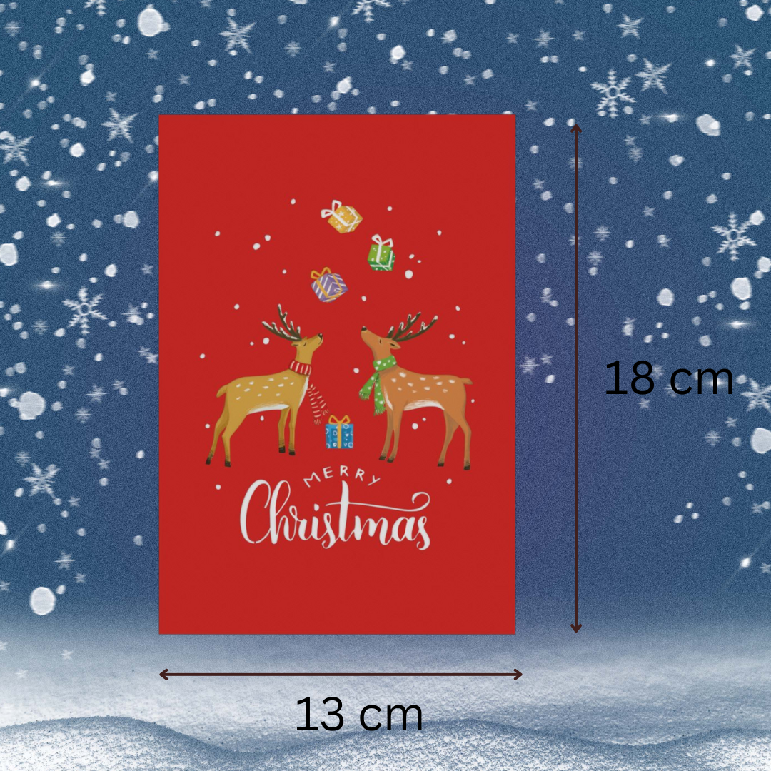 Christmas Train in Forest, Santa on sleigh and reindeer 3D Pop-Up Greeting Card
