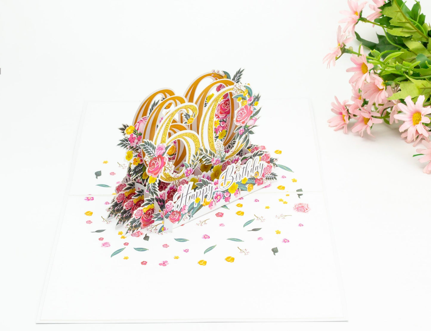 60th Birthday 3D Pop up greeting card