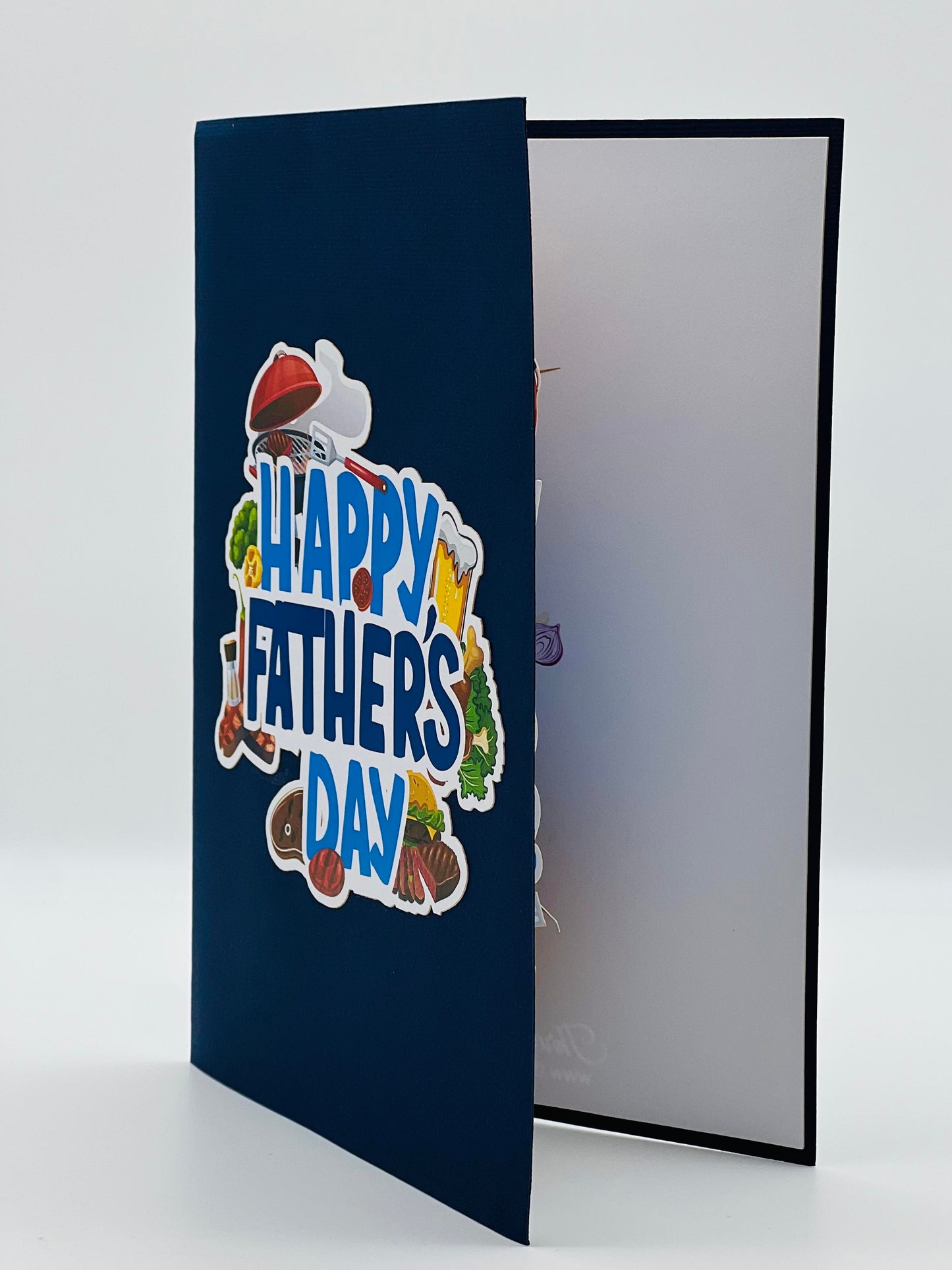 Father's Day BBQ Pop Up Card β 3D Greeting for <strong>Grill Master Dads</strong>, Featuring Barbecue, Burger, Steak, Skewers, Beer - A Must-Have for Dads Who Adore BBQ