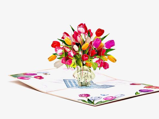 Tulip vase pop up card