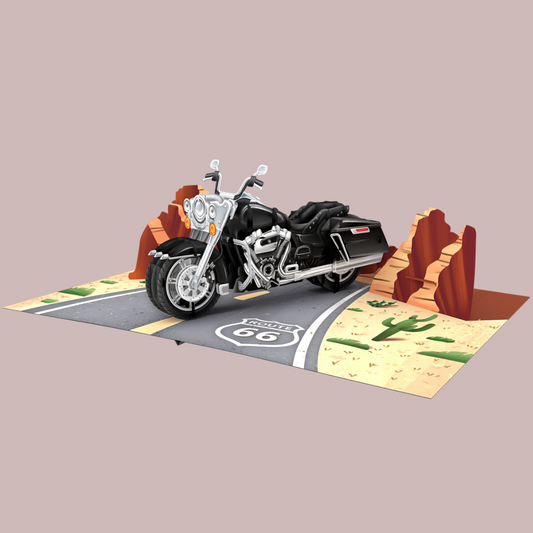 Revved-Up Ride: 3D Motorcycle Pop-Up Card
