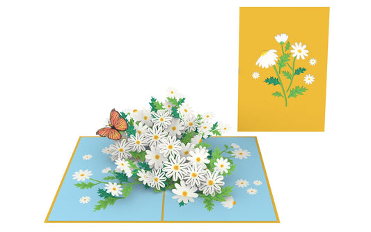 Daisy and butterfly pop up card
