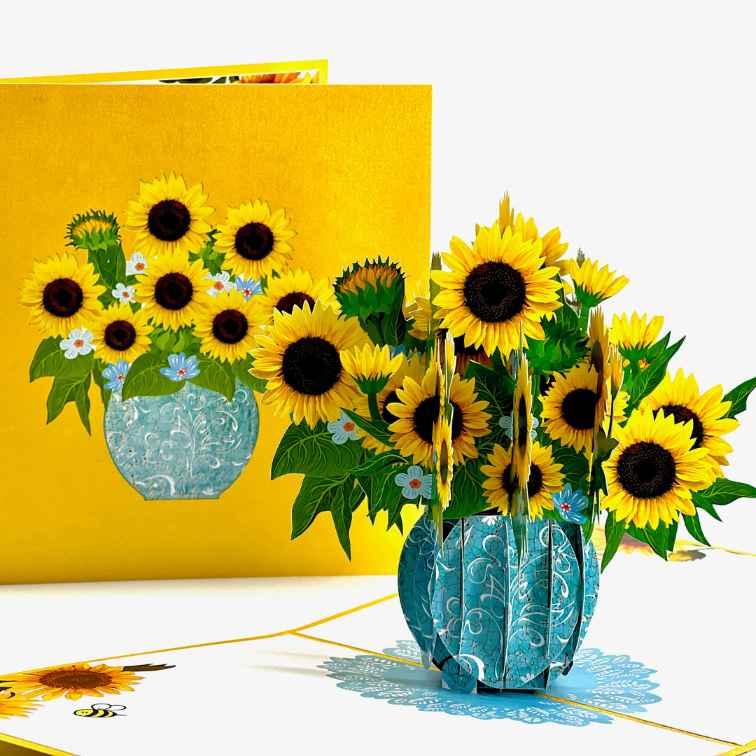 Sunflower pop up card, Birthday, Anniversary, Mother's Day, Thinking of You, Get Well Soon