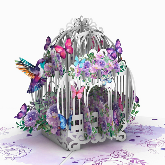 Hummingbird 3D Birthday, Mother's Day, Thinking of you, Anniversary, Get well soon pop up greeting card for her women, mum, aunt, sister