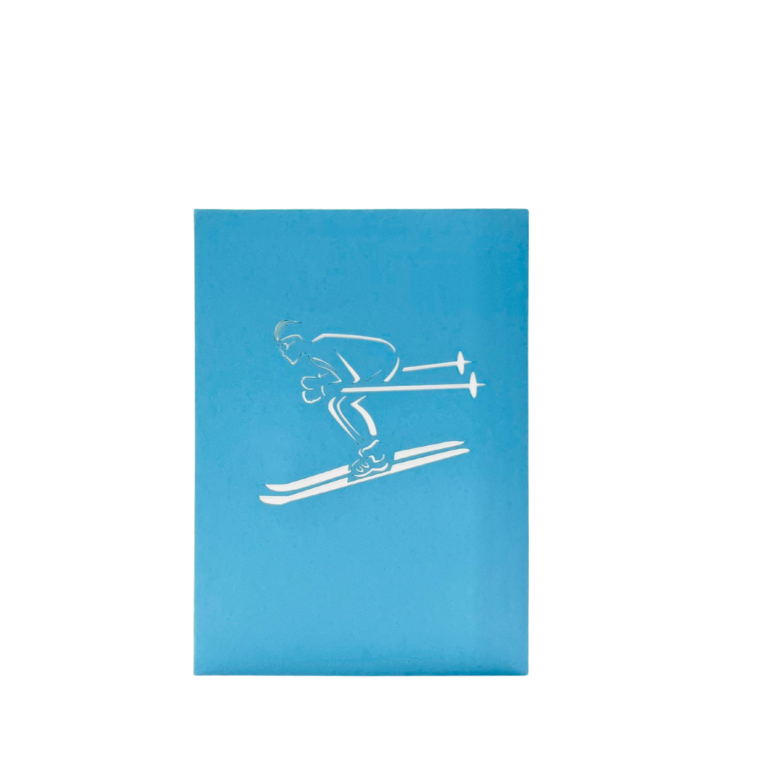 Speed Down the Slopes - Ski Pop-Up Card