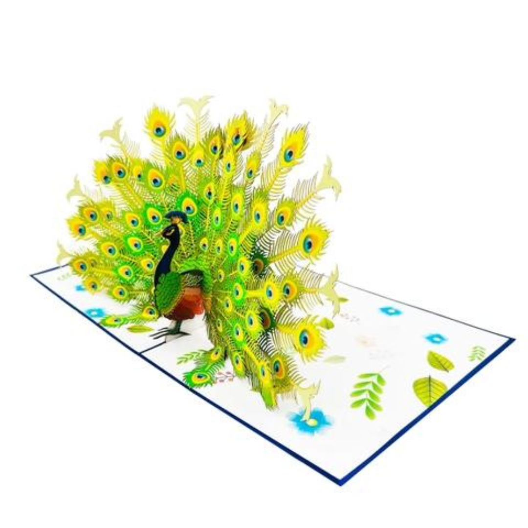 Peacock pop up card, 3D greeting Mother's day, Birthday card for her