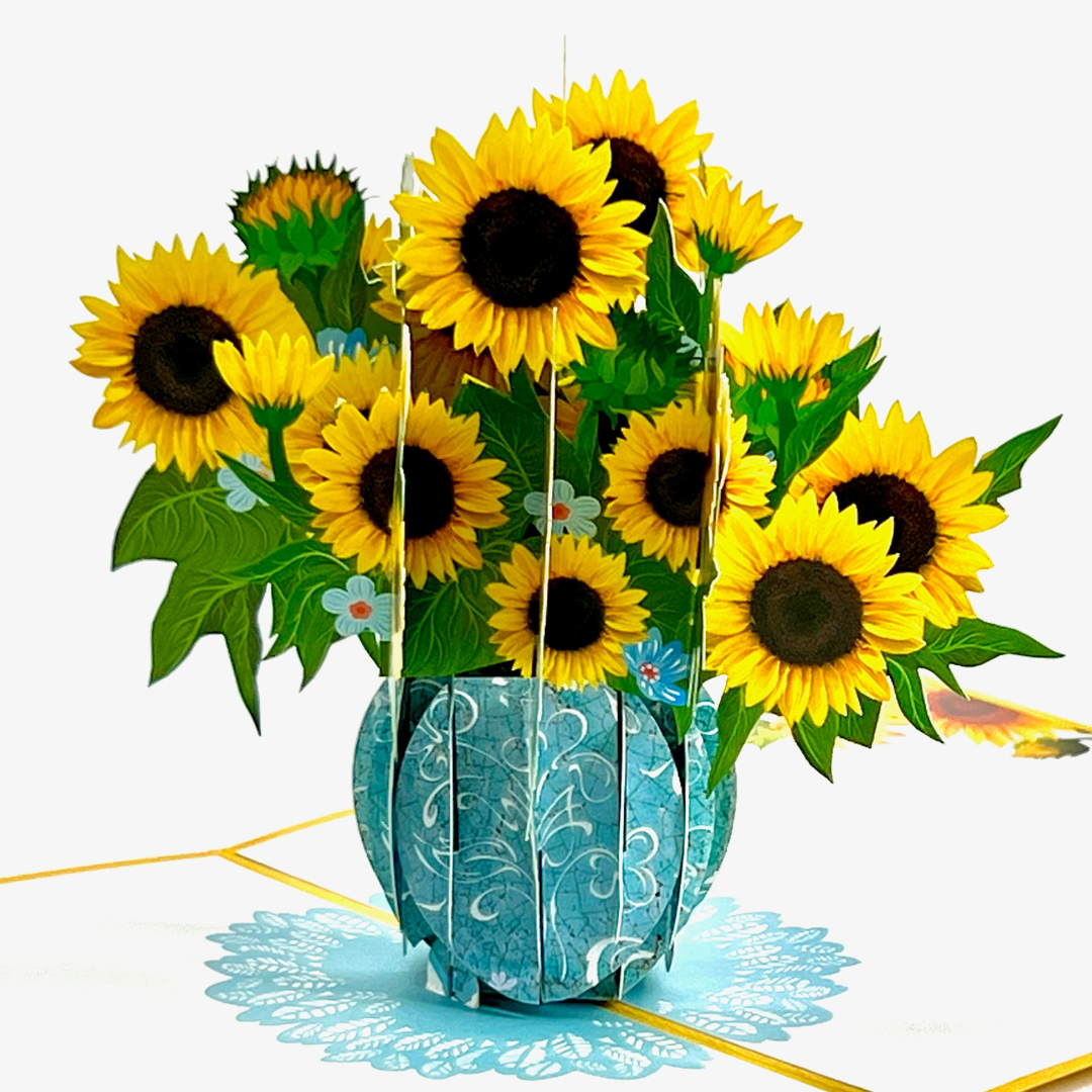 Sunflower pop up card, Birthday, Anniversary, Mother's Day, Thinking of You, Get Well Soon