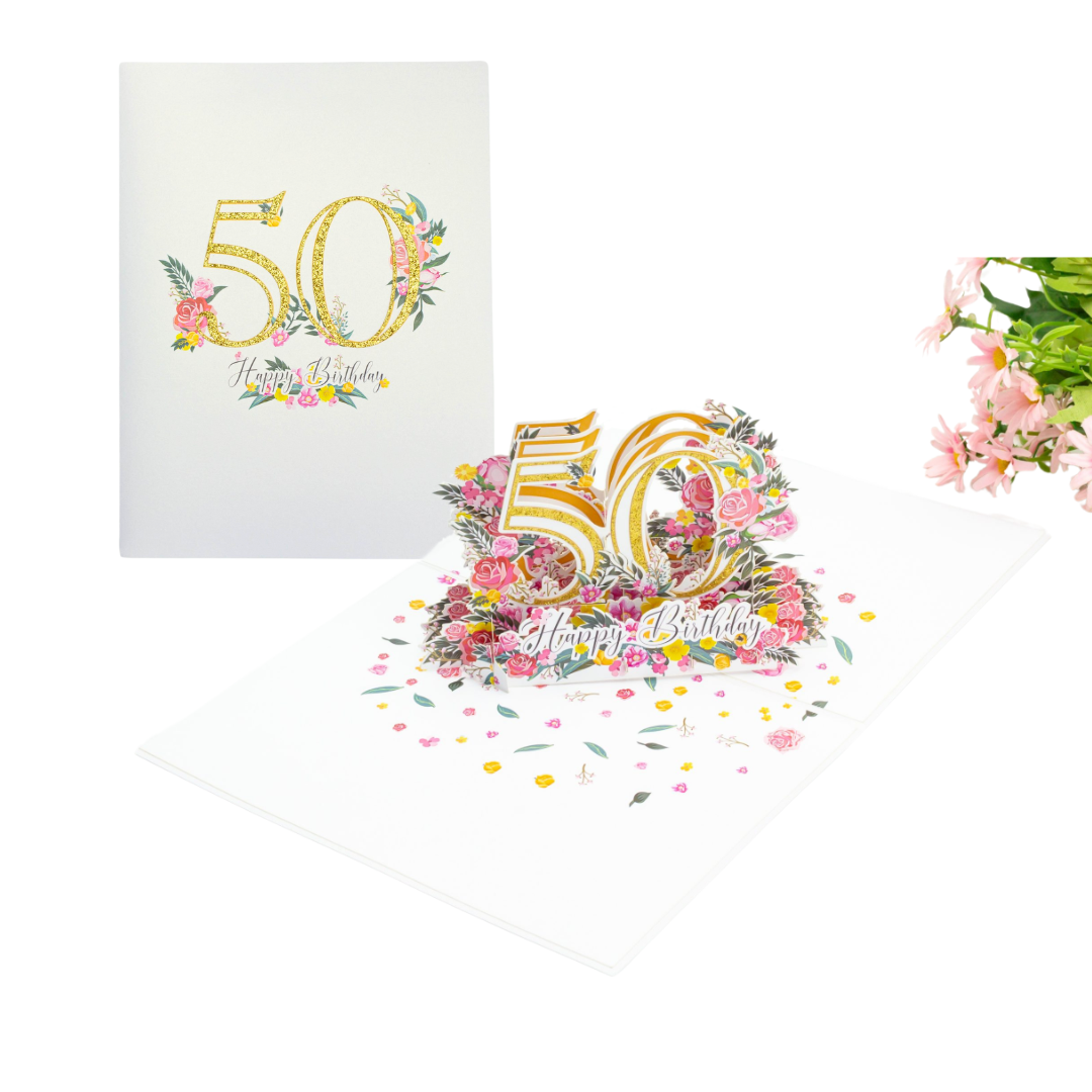 50th Birthday 3D Pop up greeting card