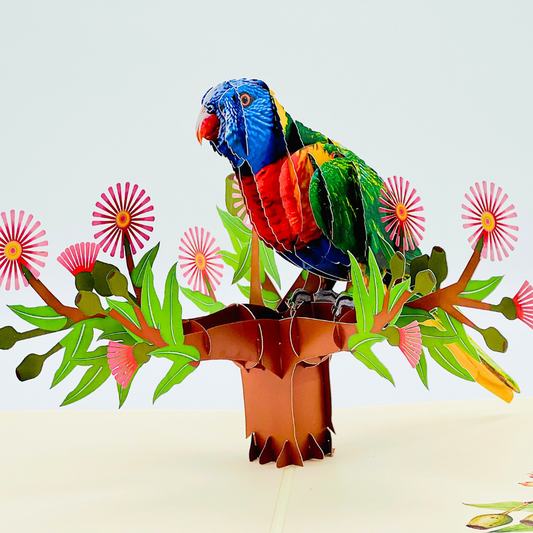 Tropical Tranquility: Vibrant Parrot Pop-Up Card, Birthday pop up card, card for any occasion