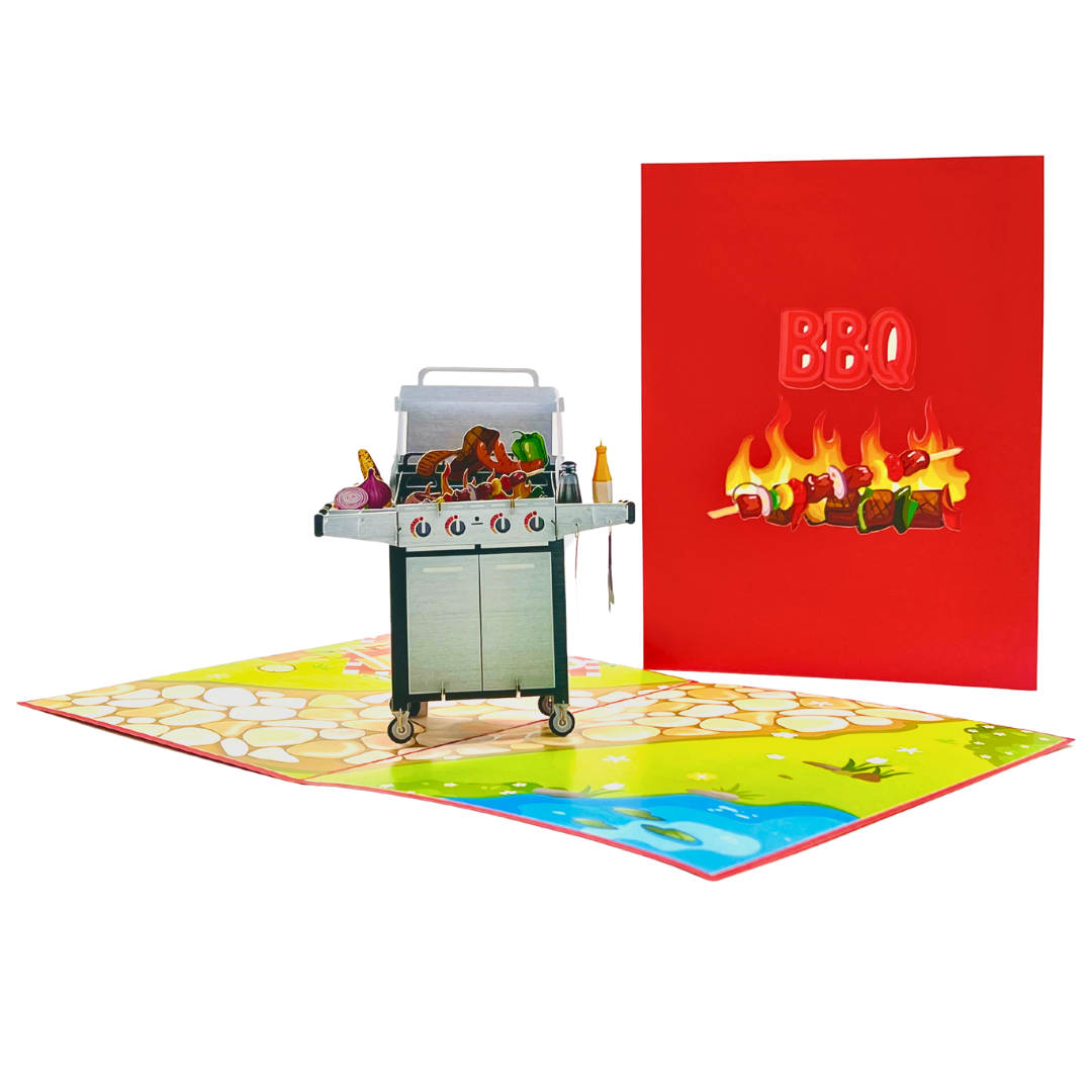 BBQ pop up card, Birthday BBQ pop up card, Father's Day card, 3D card for any occasion