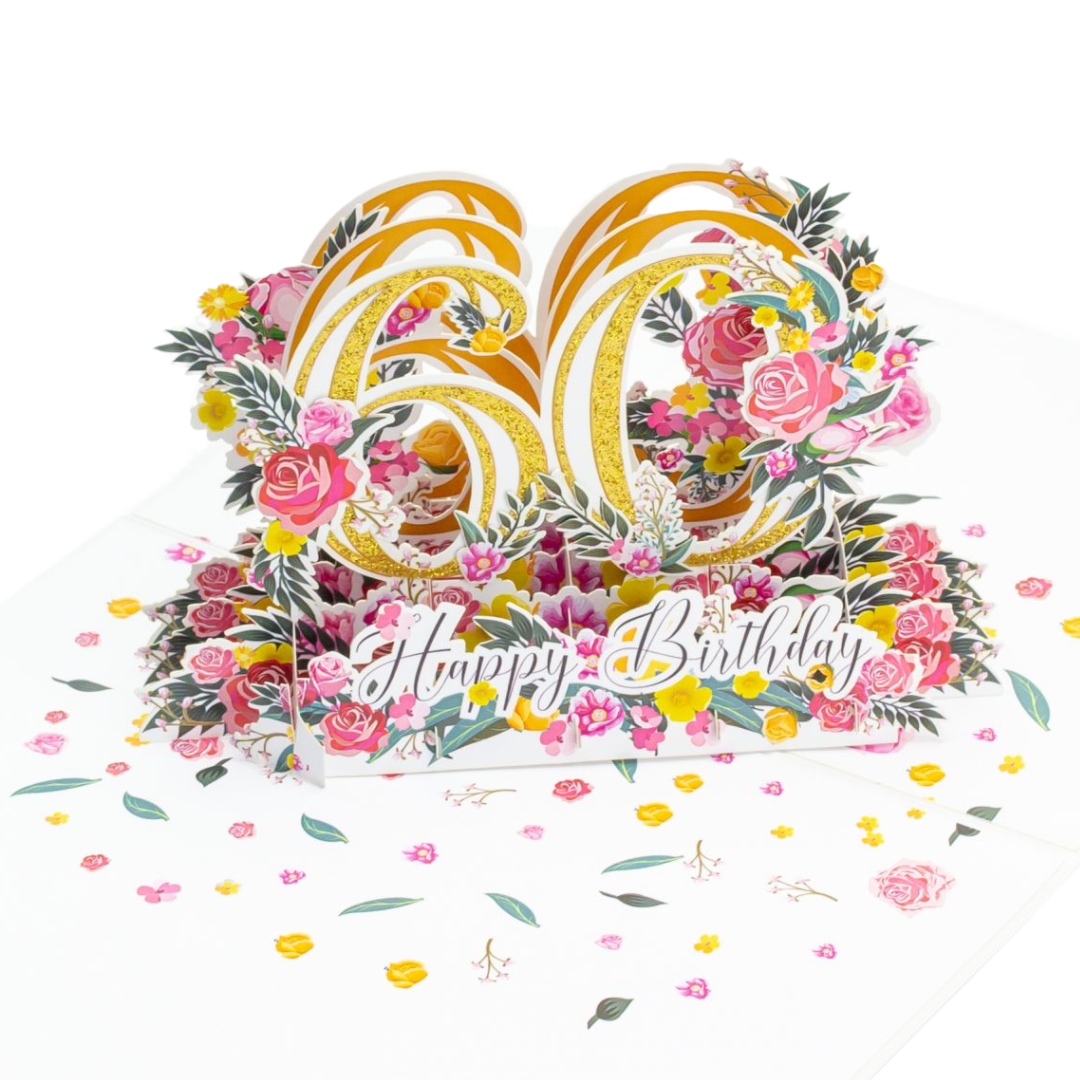 60th Birthday 3D Pop up greeting card