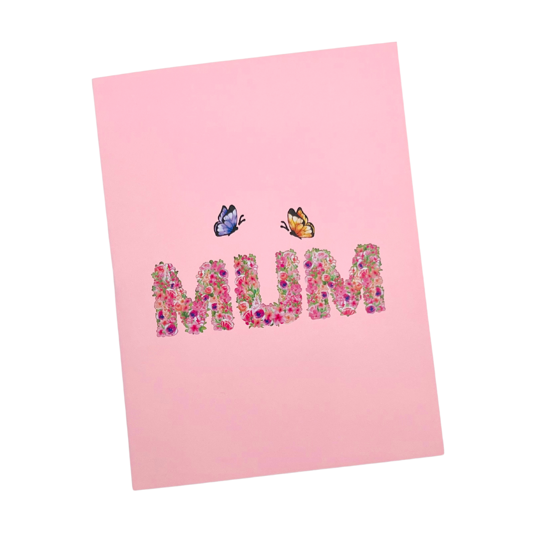 Floral best "Mum, I love you" pop up card Mother's day, 3D birthday, thinking of you, get well soon card