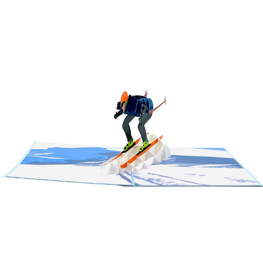 Speed Down the Slopes - Ski Pop-Up Card