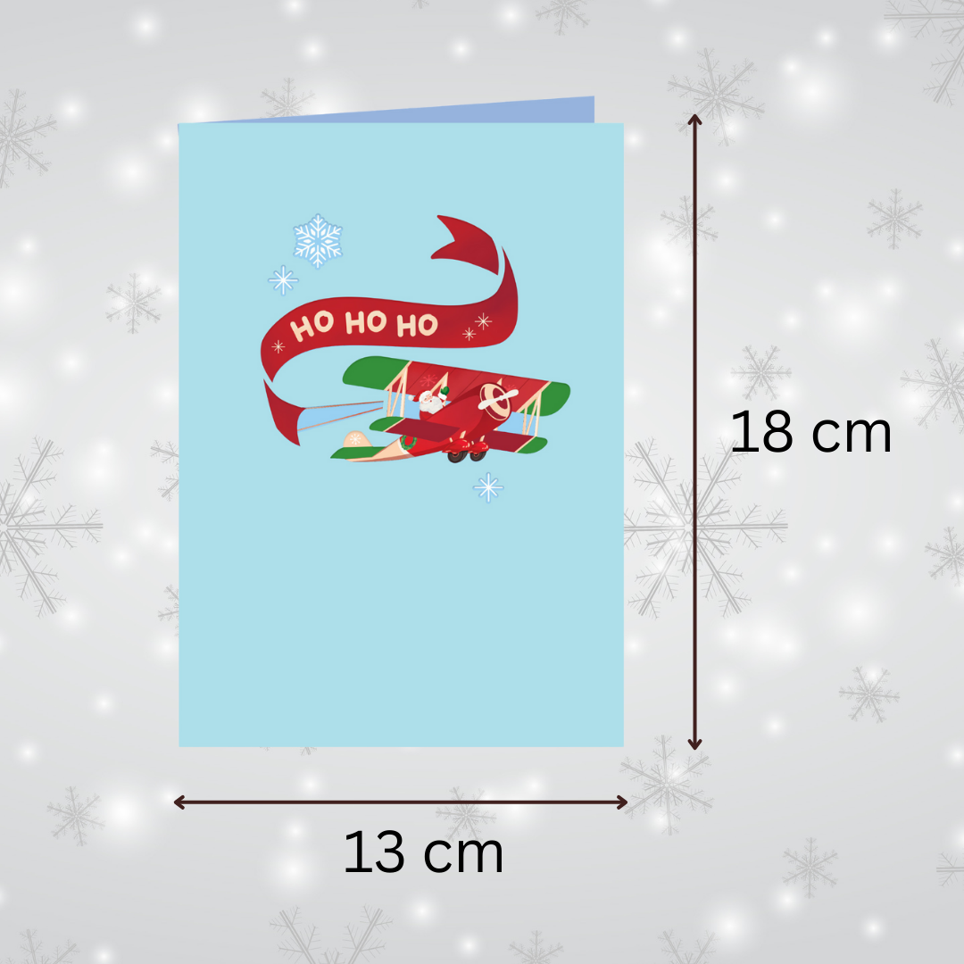 Christmas Santa's Airplane Adventure 3D Pop up greeting card