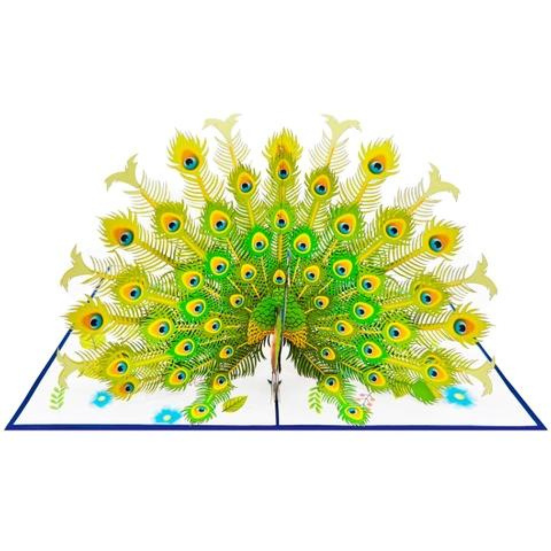 Peacock pop up card, 3D greeting Mother's day, Birthday card for her