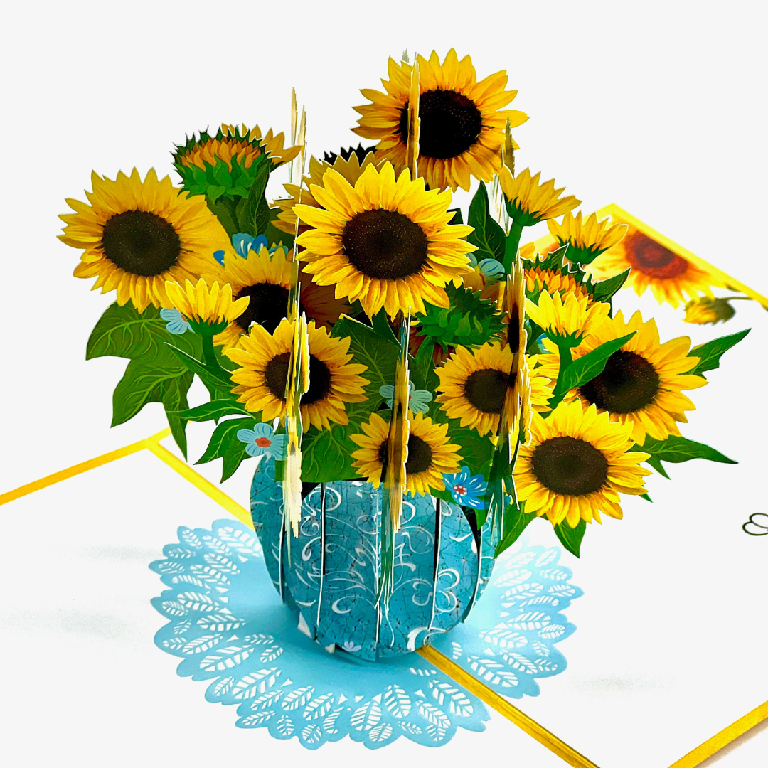 Sunflower pop up card, Birthday, Anniversary, Mother's Day, Thinking of You, Get Well Soon