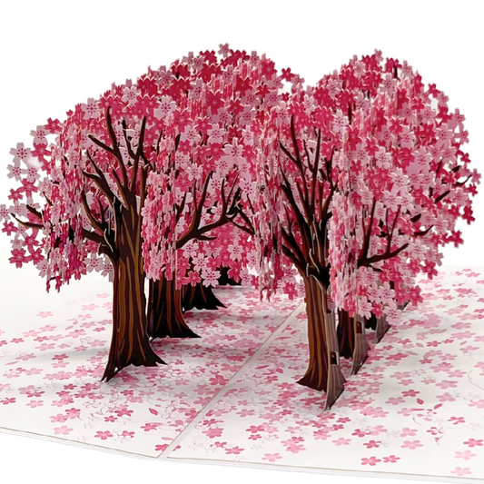 Cherry blossom trees pop up card, Mothers Day pop up card, Spring birthday card, 3D card for any occasion
