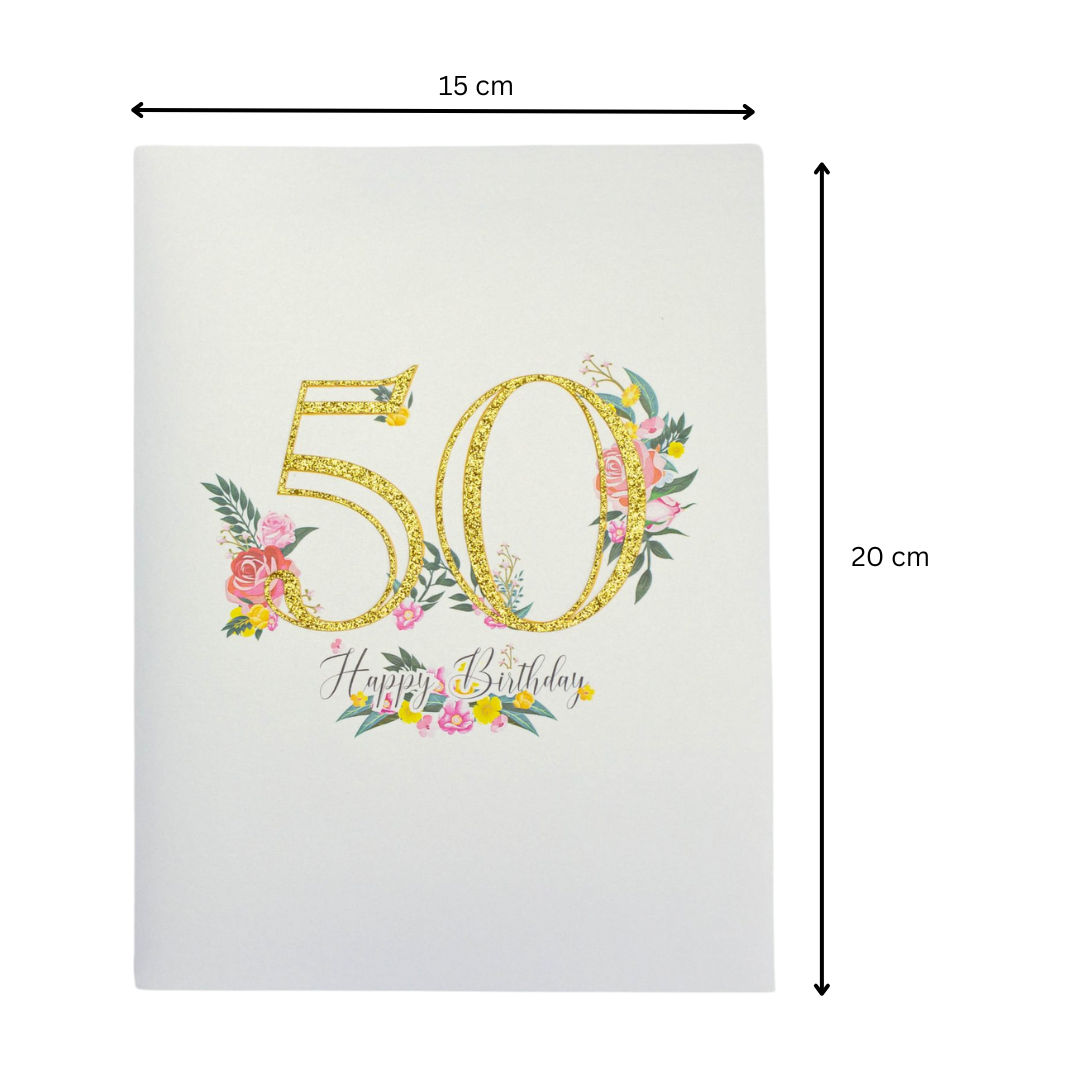 50th Birthday 3D Pop up greeting card