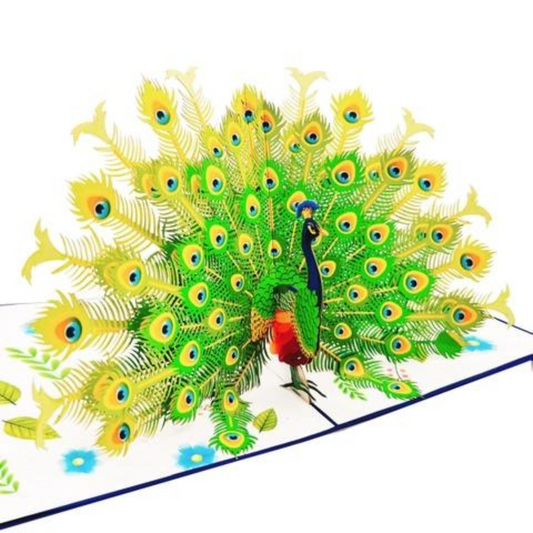 Peacock pop up card, 3D greeting Mother's day, Birthday card for her