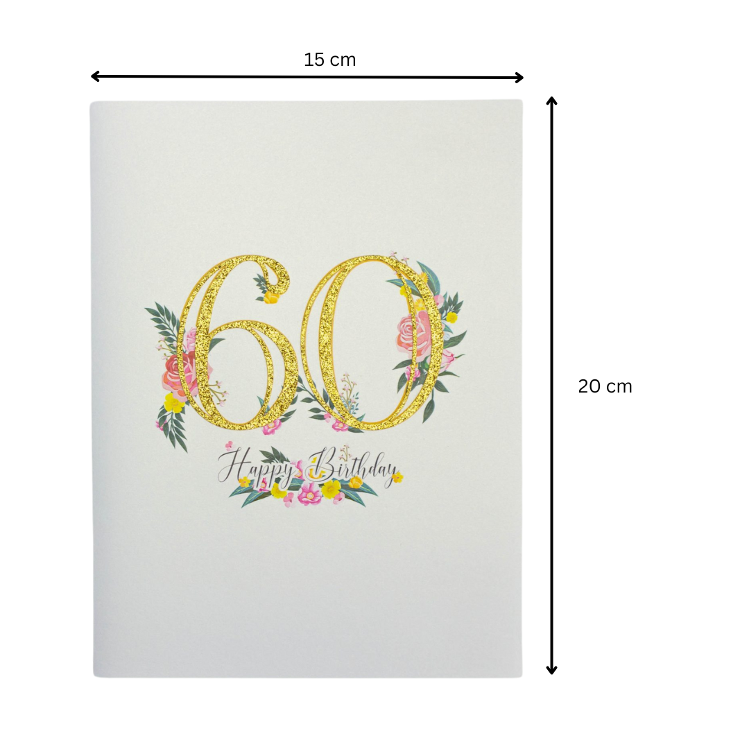 60th Birthday 3D Pop up greeting card