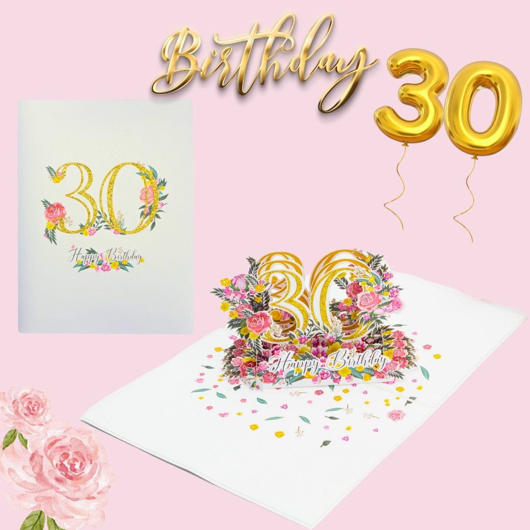 30th Birthday 3D Pop Up Greeting Card