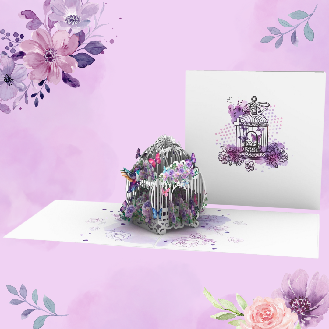 Hummingbird 3D Birthday, Mother's Day, Thinking of you, Anniversary, Get well soon pop up greeting card for her women, mum, aunt, sister