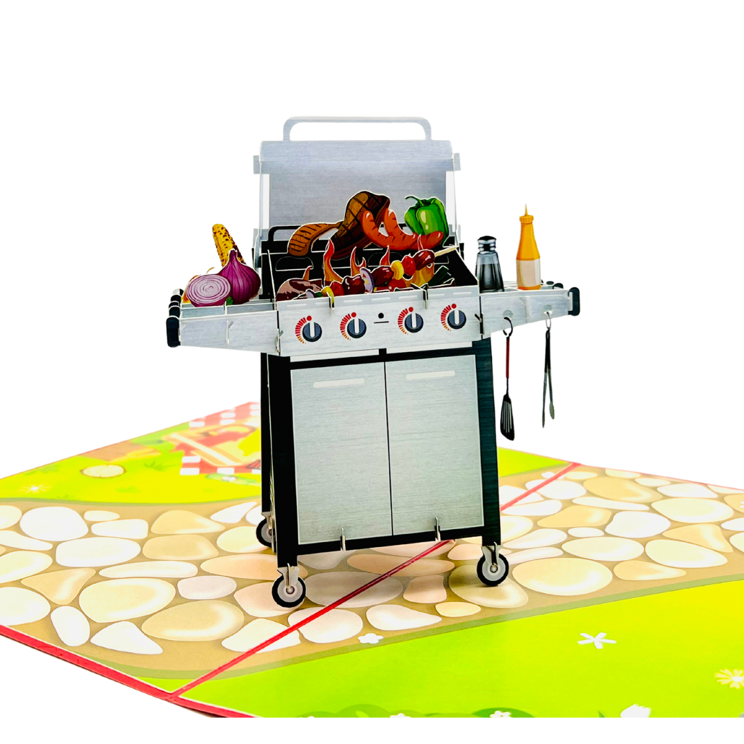 BBQ pop up card, Birthday BBQ pop up card, Father's Day card, 3D card for any occasion