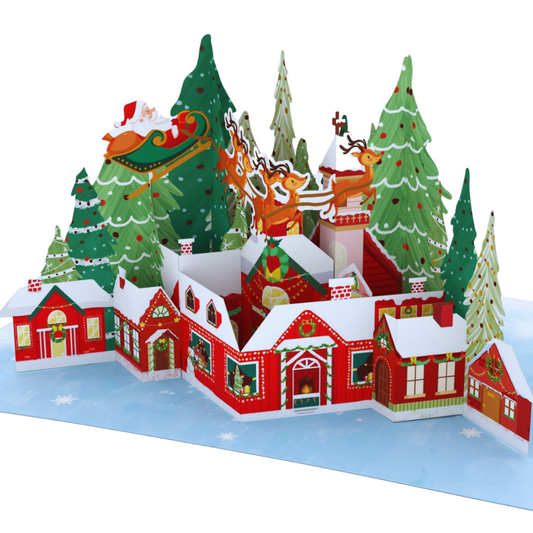 Christmas town 3D pop up greeting card