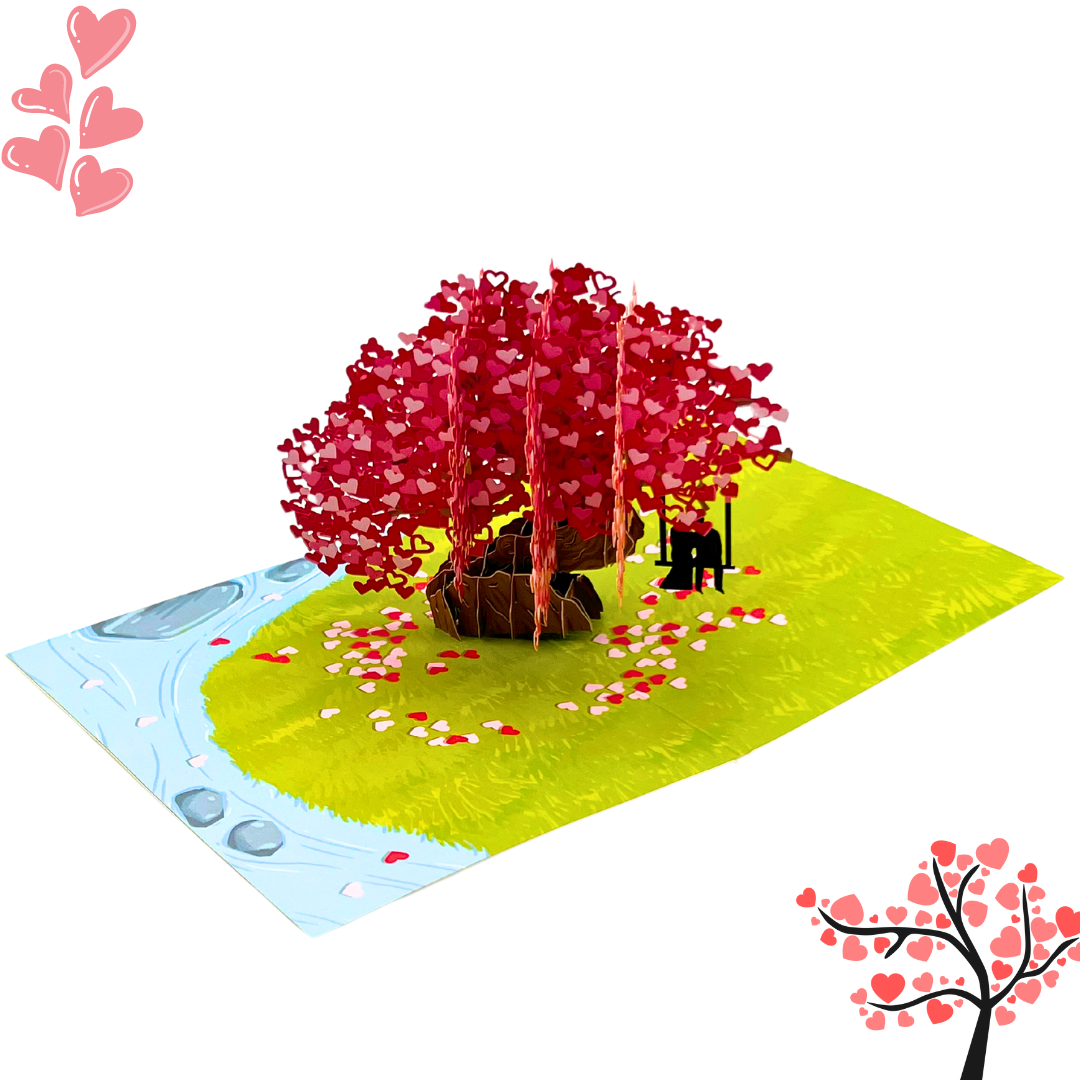 Romantic Heart Tree Pop-Up Card Valentines Day Anniversary Wedding Engagement greeting card