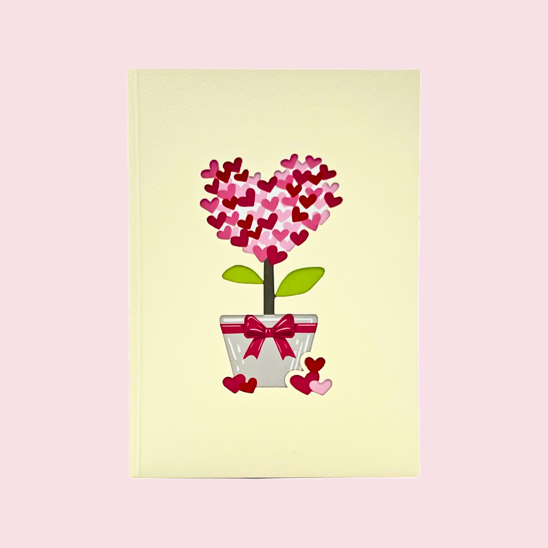 Romantic Heart Tree Pop-Up Card Valentines Day Anniversary Wedding Engagement greeting card