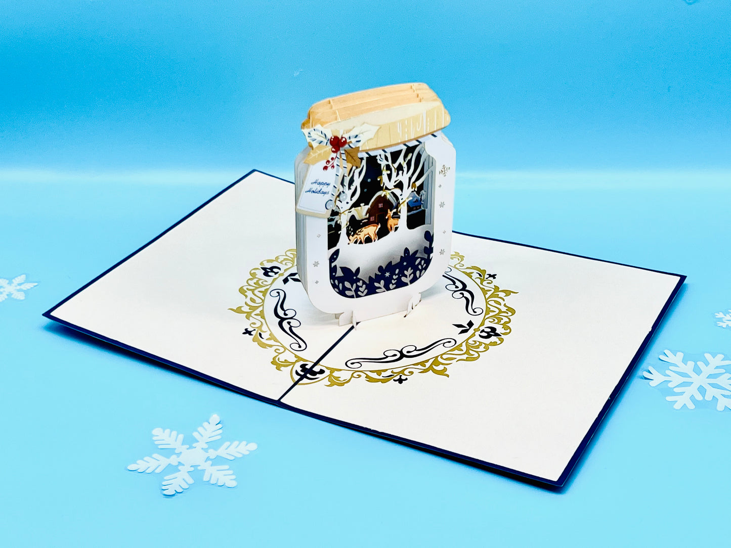 Christmas jar pop up card